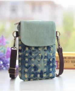 Handytasche aus Jeans grün